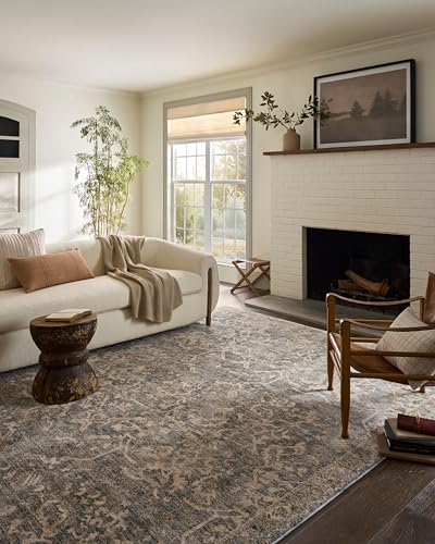 Loloi Magnolia Home by Joanna Gaines Junie Collection JUE-01 Blue/Natural 2'-7" x 10'-0", .38 Pile Height, Runner Rug