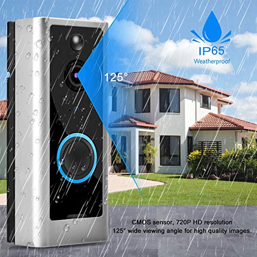 Campainha Wi-Fi, Campainha de vídeo HD de 720p WiFi WiFi Vídeo porteiro inteligente Monitoramento do