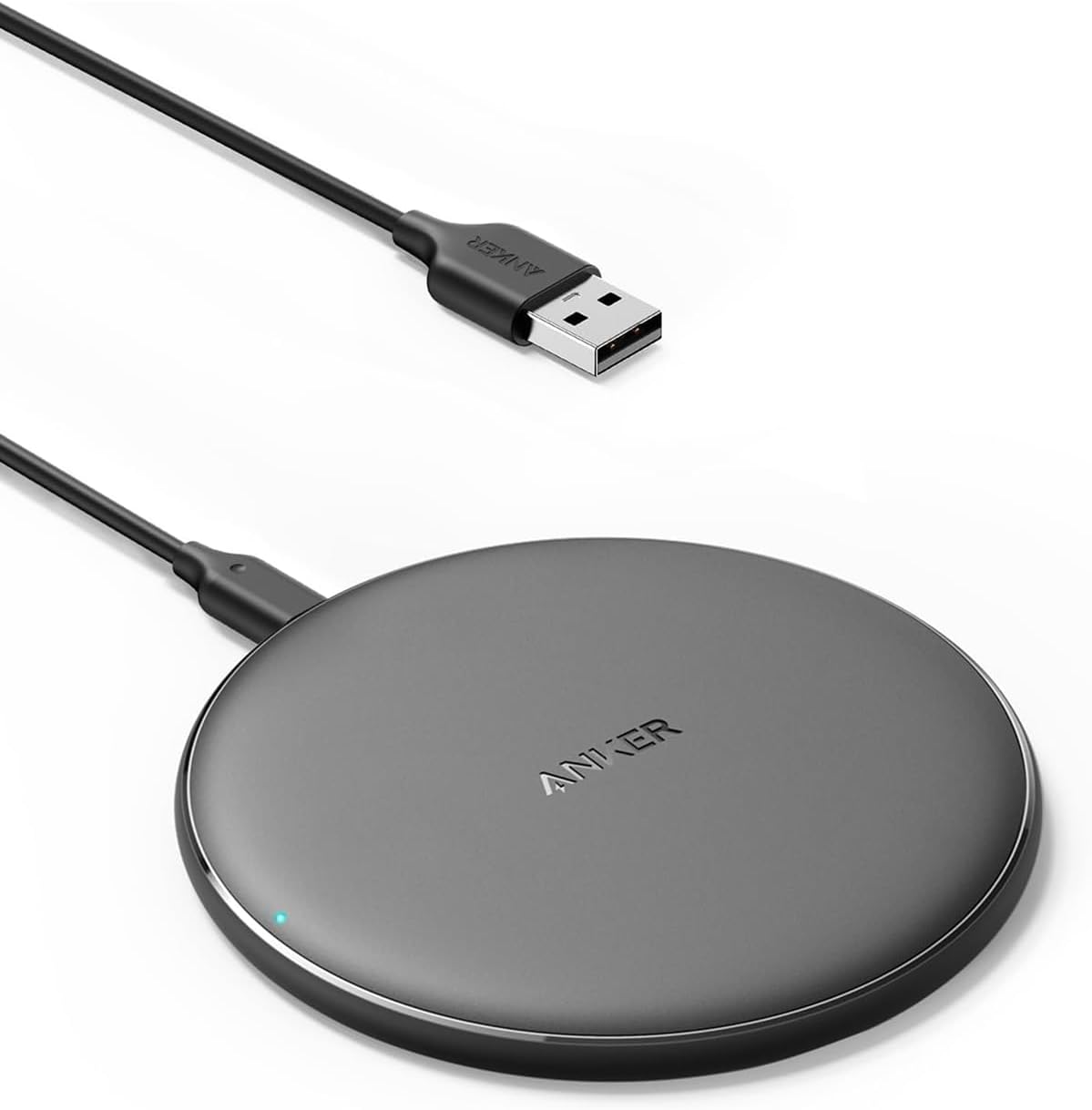 Anker Wireless Charger, PowerWave Pad for Samsung, Qi-Certified 10W Max for iPhone 16/15/14/13/SE, 2020/AirPods/Galaxy S20 (No AC Adapter, Not Compatible with MagSafe Magnetic Charging)