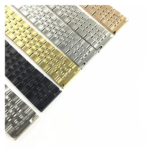 Seven Beads Stainless Steel Solid Watch with 19mm watchband Flat Mouth and 20mm Black Double Button Butterfly Buckle 21mm2