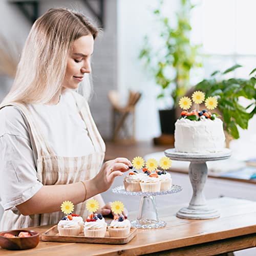 36 Pieces Daisy Cupcake Toppers Yellow Daisy Cake Decorations Chrysanthemum Cupcake Toppers, Spring Daisy Flower Cake Picks For Summer Themed Birthday Wedding Decorations #TOP3