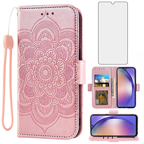 Protection Samsung A54 5G étui portefeuille cuir Asuwish et verre