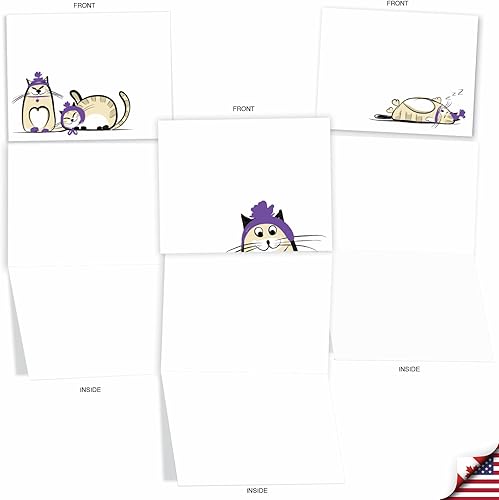 Miniatura 10 de The Best Card Company - 10 adorables tarjetas de notas en blanco (4 x 5.12 pulgadas) - Tarjetas de vida silvestre y animales, juego surtido para