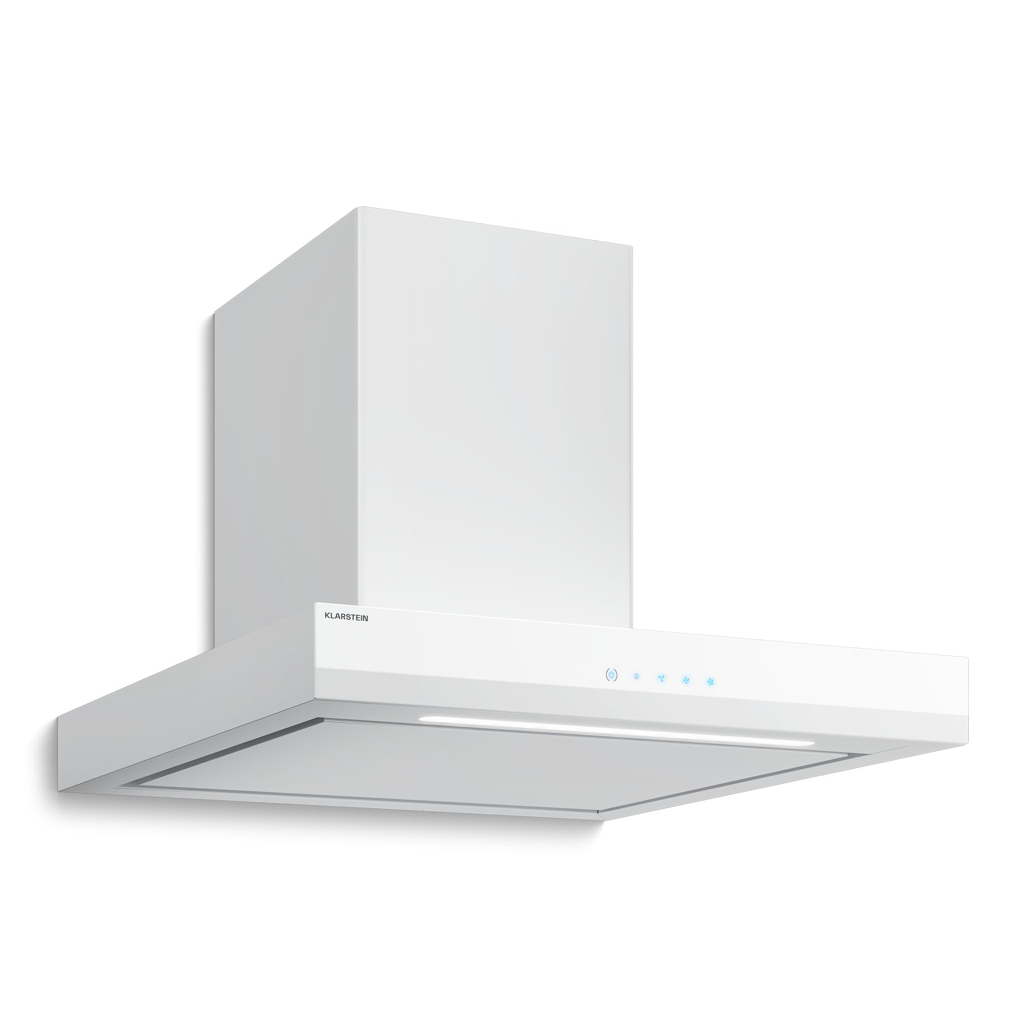 Klarstein Velaire Dunstabzugshaube 60 cm 600 m³/h A++ Energieeffizienz Touch-Bedienung LED Aluminium- & Aktivkohlefilter Wandhaube Weiß