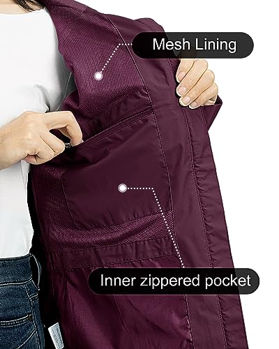 Image of Outdoor Ventures Packable Rain Jacket Women Waterproof Raincoat with Hood
