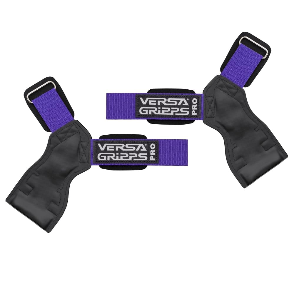 Versa Gripps Pro, Made in USA, Wrist Straps for Weightlifting Alternative, Best Training Accessory, XS, Purple