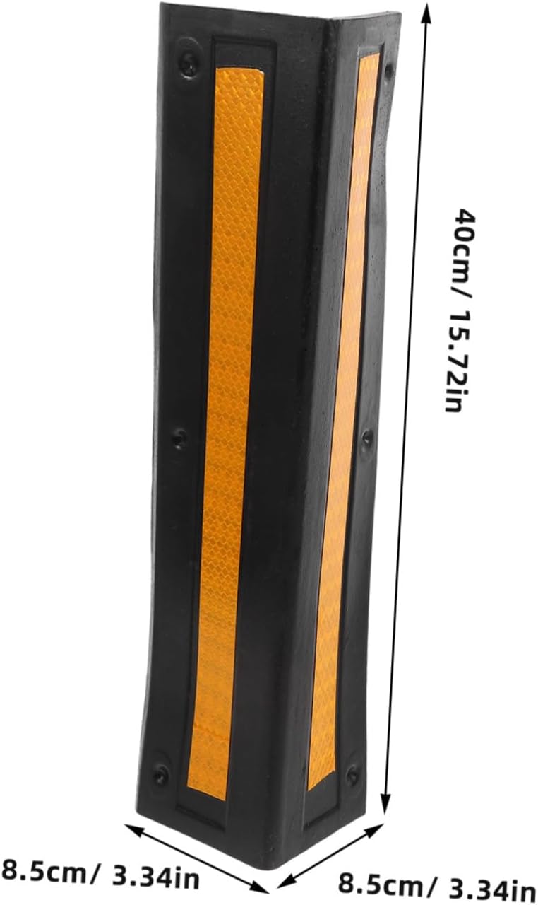OUNONA Reflective Rubber Corner Guard for Garage Wall Edge Bumper Safety Strip for Parking Lots and Commercial Garages Easy Installation