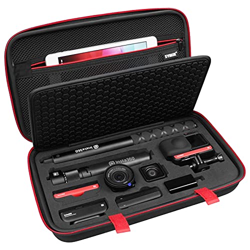 SYMIK S310-R Carrying Case for Insta360 ONE RS/R Action Camera, W/Padded Separator; Fits Twin Edition, 4K Edition, Expert Edition, Invisible Selfie Stick, Bullet Time Handle/Tripod, Fast Charge Hub