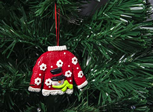 Christmas Tree Hanging Jumpers Decorated with Santa Snowman Reindeer Xmas Tree Wall Home Décor Ornaments 12pcs Set - Image 4
