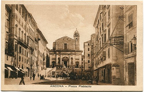 Primi '900 Ancona Piazza Plebiscito Cattedrale FP B/N ANIM Cartolina Postale