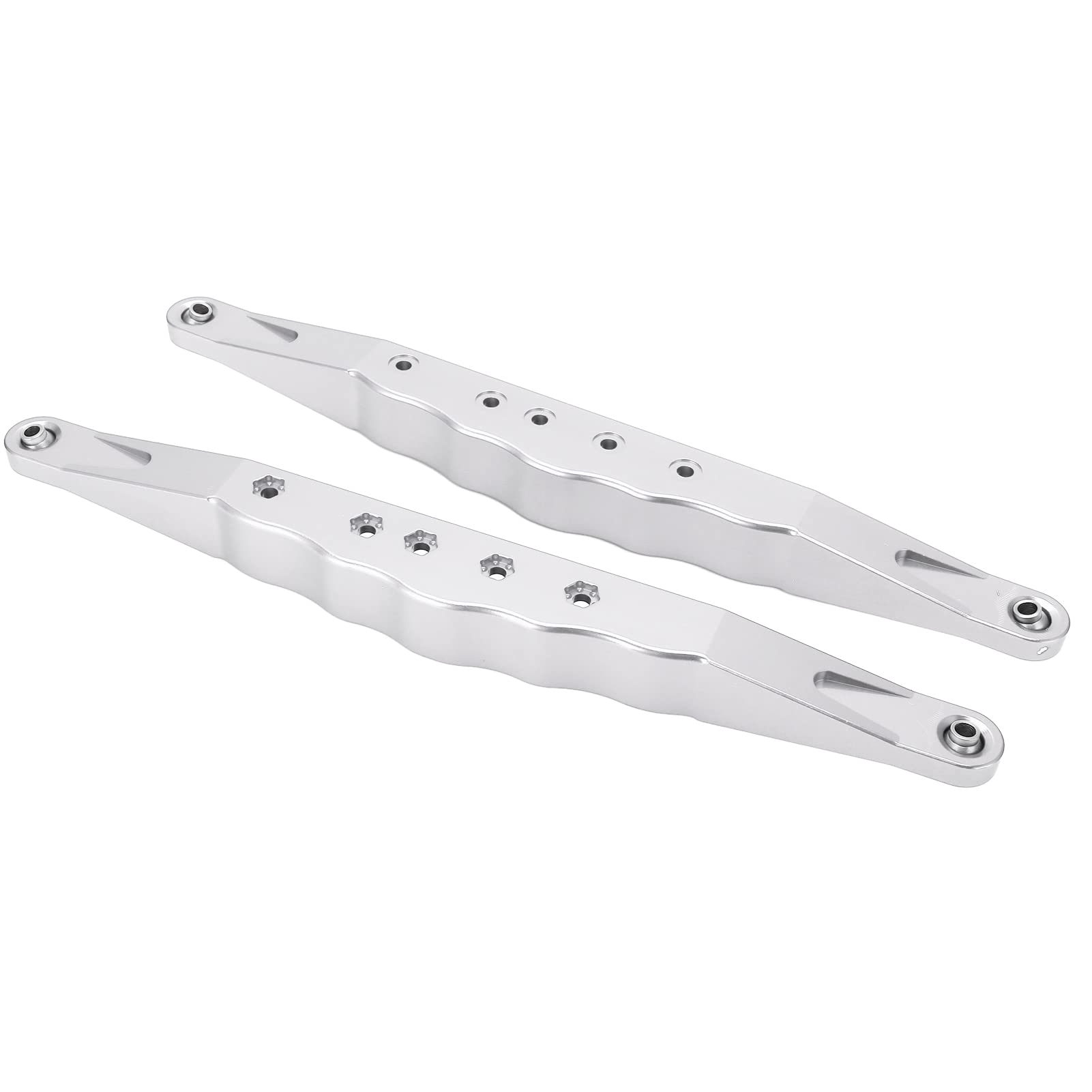 VGEBY Hintere Untere Längslenker, Verstellbar, Hohles Bodendesign, Offroad Tuning Teil aus Aluminium und Edelstahl, Silber, für RC Fahrer, Offroad Events