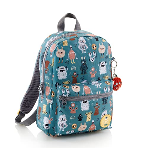Miquelrius - Mochila escolar infantil de 7 litros, compartimento duplo, material reciclado, fecho de correr, acolchoado, design leve, ideal para creche, primária e material escolar, monstros