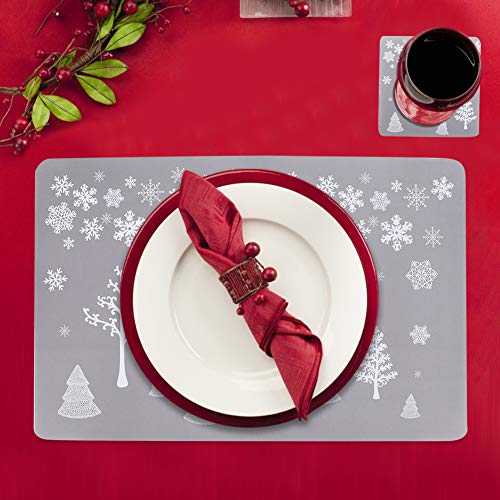 Tafelset, 12 stuks Kerstmis bedrukte drankjes theekopjesmatten onderzetters theepot placemat decoratie maken uw tafel… - Image 4