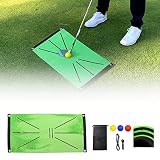 PEALOV Golf Trainingsmatte,Chipping Hitting Training Matte für Swing Detection,Golf Swing Mat Tragbare Golf Trainingshilfen Kit,60 * 30cm Golf Trainingsmatte für Indoor Outdoor,Swing Practice Mat