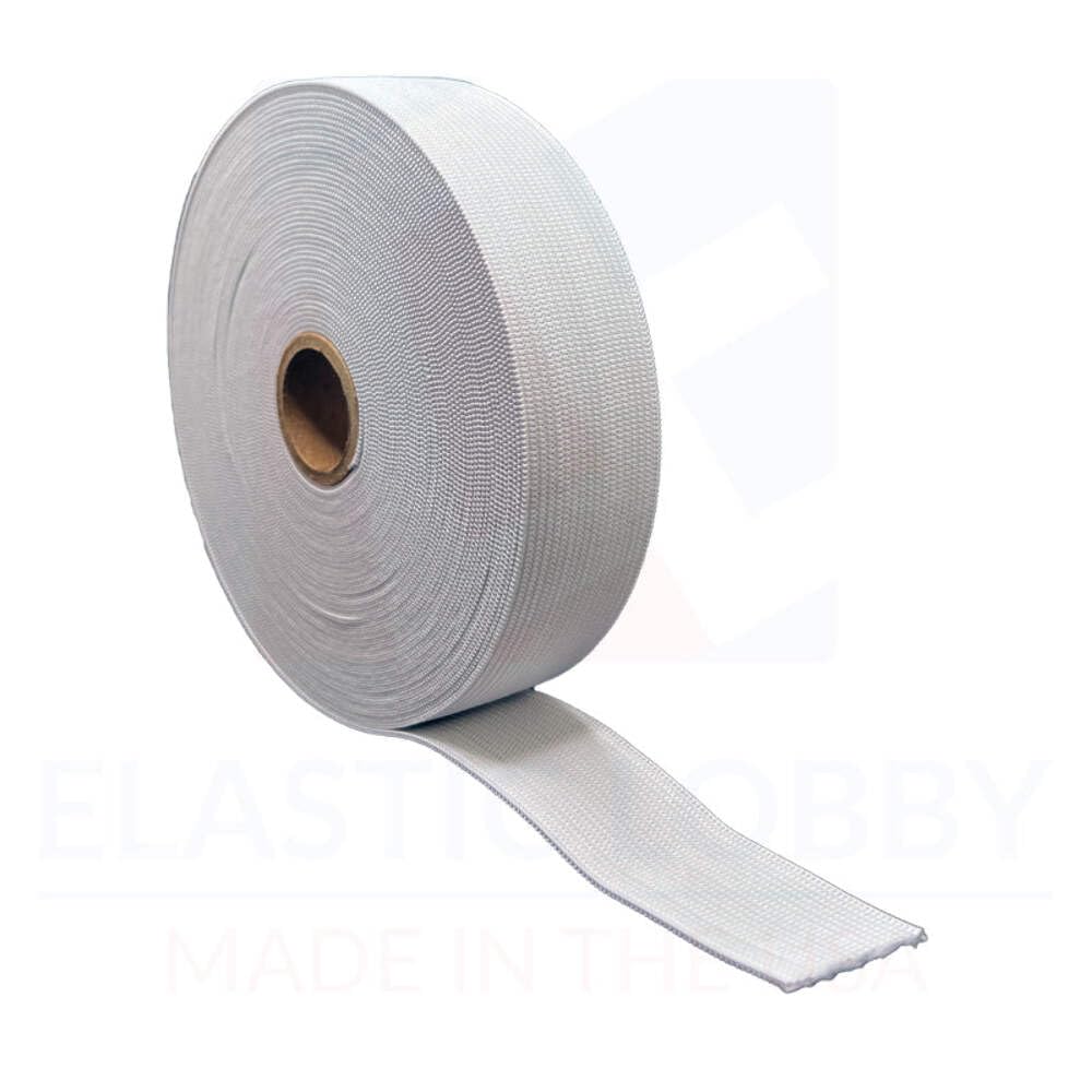 1.25" (32mm) Heavy White Knitted Elastic - US Made 10 Yards