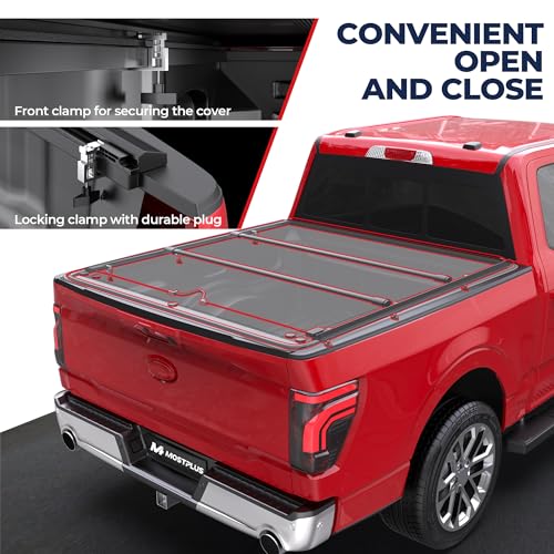 MOSTPLUS 6.5FT Roll-Up Soft Vinyl Truck Bed Tonneau Cover Compatible for Ford F150 2009-2025 2026 Ford F-150 Bed On Top (78Inch)