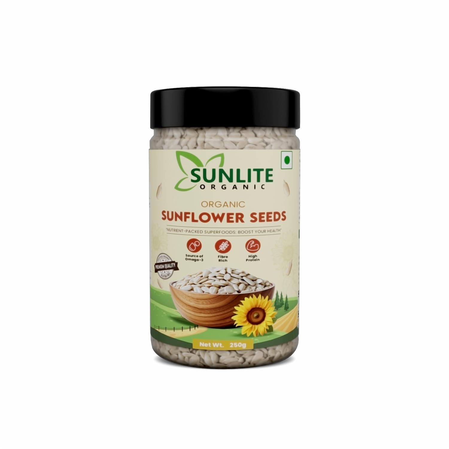 Sunlite Organic Sunflower Seeds, 250g, Healthy Snack, Raw Sunflower Seeds Seeds for Eating, High in Vitamins, Fiber, and Protein, Source of Antioxidants, Weight Management Diet Raw Seeds (B0D31NDJG6) Amazon Price History, Amazon Price Tracker