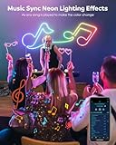 Aclorol 5V RGB IC Neon Rope Lights 3M Outdoor LED Smart Neon Strip Light Waterproof Music Sync with Remote and App Control Colour Changing for TV Backlight Gaming Desk Display Bedroom Wall Decor - Image 4