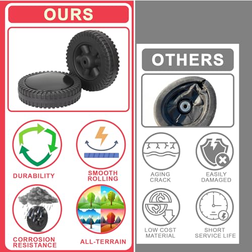 6 Inch Plastic Grill Wheels and Hardware Replacement Parts for Coleman LXE Roadtrip Grill Wheel, Coleman Roadtrip 2000005493 2000006921 2000010585 9949-450 9949-750 9949-758 9949-759 Parts, 2PCS