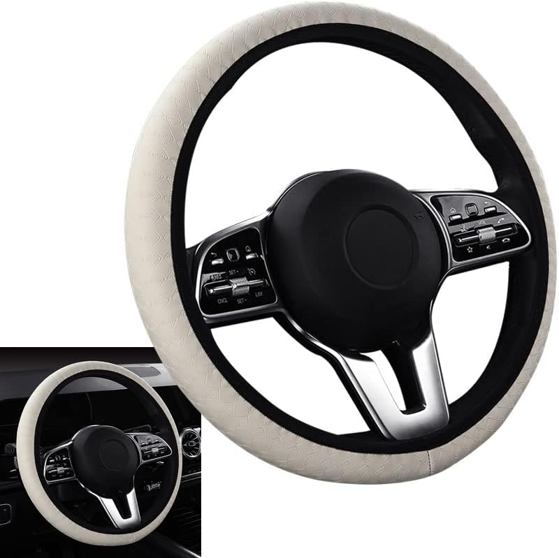 Albedel Steering Checker Style Wheel Cover Microfiber Leather AntiSlip