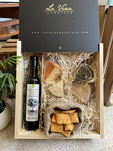 Caja Quesos Gourmet (PACK F-3) La Verea Andaluza. 4 Cuñas de queso artesano Serie "ESPECIAS" + 0.5L Aceite de oliva v.e. Ecológico Cover