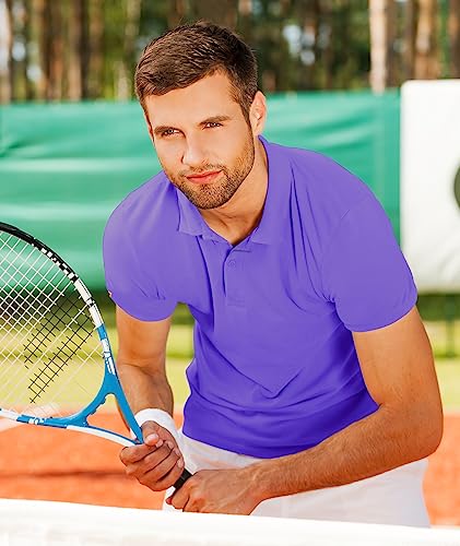 Little Beauty Polo Shirts For Men Summer Casual Golf Tennis Collared Tops, Purple Xl #TOP3