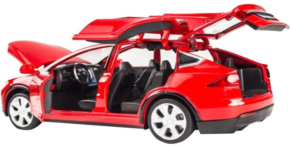 Image of Alloy Car Model Diecasts Metal Toy with Sound /Light /Pull-Back Off-Road Vehicles Car Model Collection Kids Toys Gift Multicolor Pack of 1 (Tesla RED)