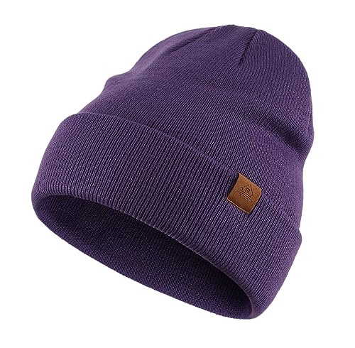 Image of Home Prefer Mens Winter Hats Acrylic Knit Cuff Beanie Cap Warm Womens Beanie Hat
