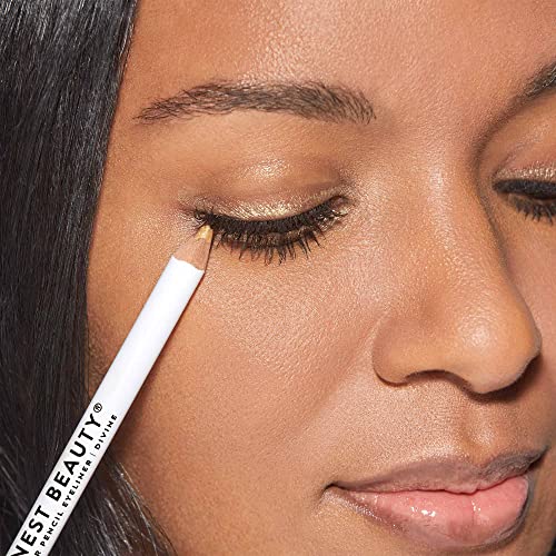 Honest Beauty Vibeliner Pencil Eyeliner Divine (Gold) | With Jojoba Oil, Meadowfoam Oil, & Macadamia Nut Oil | With Built-In Smudger, 0.038 Ounce #TOP6