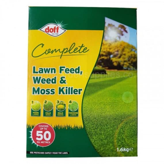 1.6kg Complete Lawn Feed,Weed & Moss Killer, 50 SQ M, Greens Lawns, Kills Moss, Kills Weeds, Thickens Lawns. — image 1