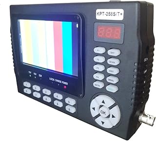 Satellite Finder Meter HD+AHD DVB-S2 DVB-T/T2 DVB-C Combotest CCTV Camera DVB-T/T2 DVB-C Combosatellite Finder Meter Pk St-5150 258HD for Adjusting Sat Dish (Color : KPT-258ST add AHD, Size : Plug)