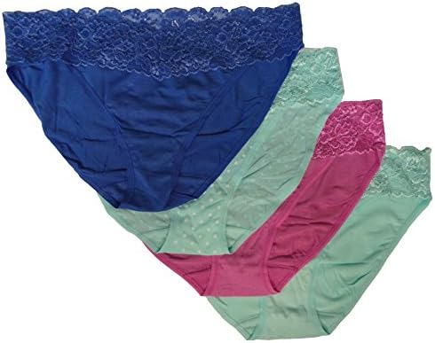 Felina 4-Pack Lace Modal Bikini Panties (Multiple Color Fashion) Medium