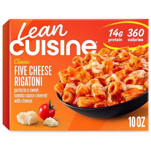 Lean Cuisine Frozen Meal Five Cheese Rigatoni, Comfort Cravings Microwave Meal, Meatless Pasta Dinner with Cheese and Marinara Sauce, Frozen Dinner for One