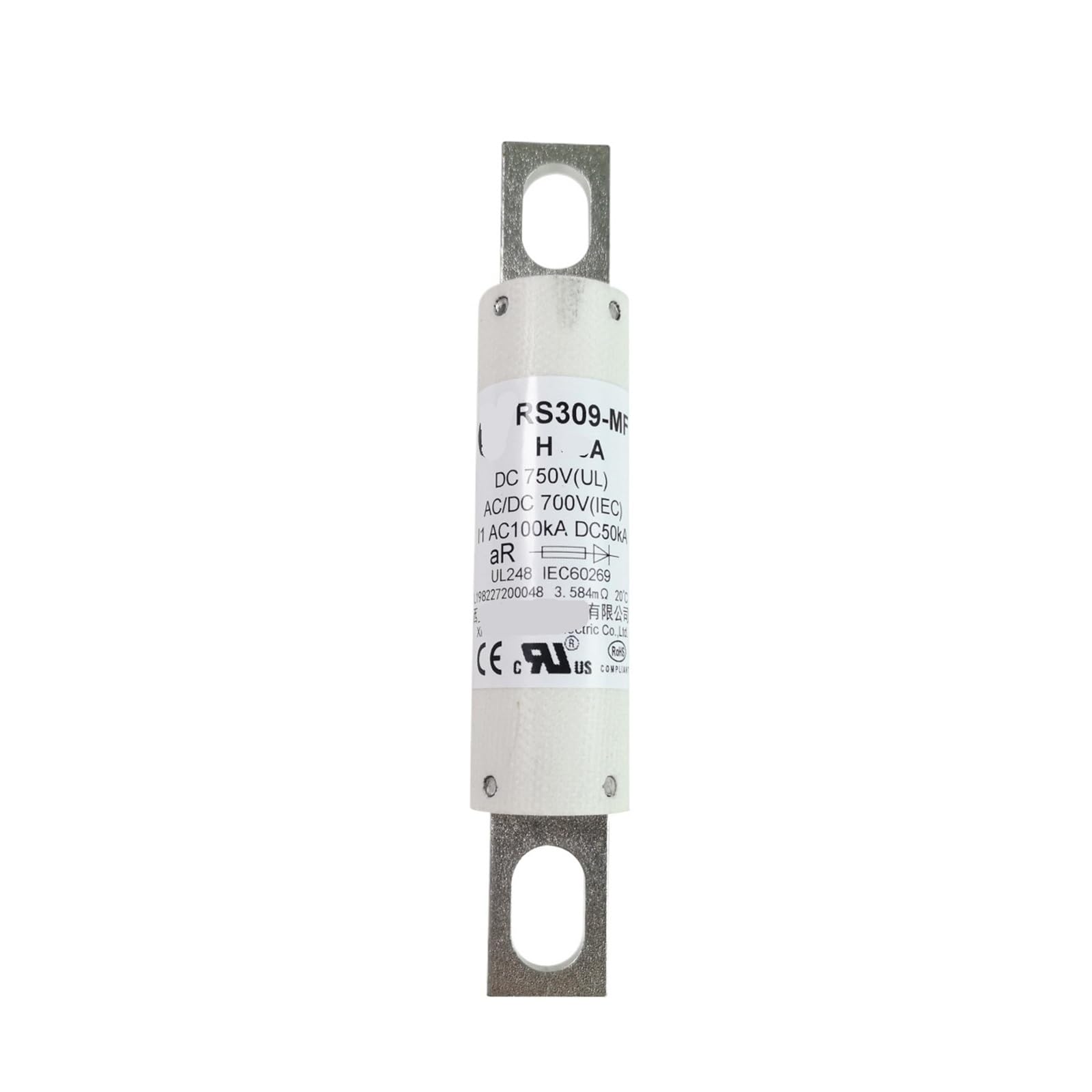 Fusible énergétique RS309-MF 80A protection haute performance 750VDC