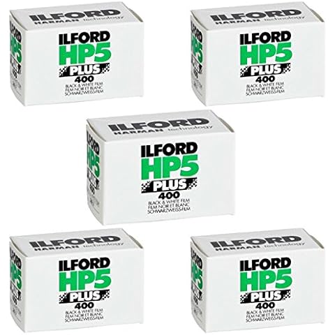 Ritz Camera Pack of 5 Ilford 1574577 HP5 Plus, Black and White Print Film, 35 mm, ISO 400, 36 Exposures Cover