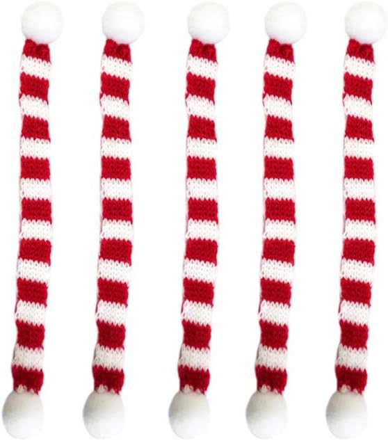 Amosfun 5PCS Christmas Pet Mini Scarf Xmas Scarf for Wine Bottle Decoration