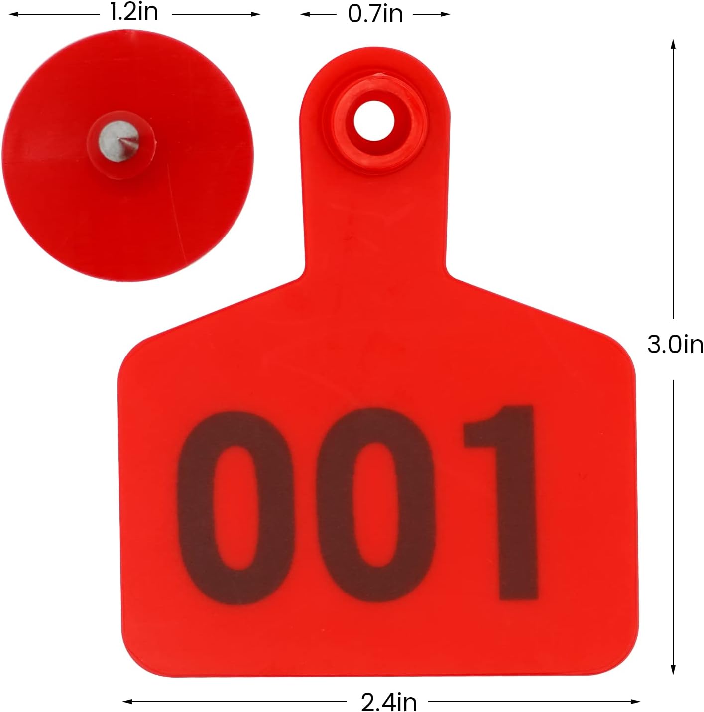 100 Pcs Cow/Cattle Ear Tags Ear Tags for Cattle with Number 001100