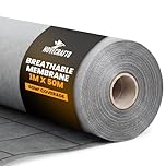 NOVECRAFTO Breathable Roofing Membrane, 1m x 50m (50m²) - 120 GSM, 3-Layer Vapor Permeable Roofing Felt Underlay, BBA & CE Approved - Professional Grade Membrane for Sheds, Pitched Roofs & Garages