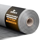 NOVECRAFTO Breathable Roofing Membrane, 1m x 50m (50m²) - 120 GSM, 3-Layer Vapor Permeable Roofing Felt Underlay, BBA & CE Approved - Professional Grade Membrane for Sheds, Pitched Roofs & Garages