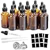 Z-synka 10 Pack 2 Oz Amber Glass Bottles with Dropper, UV Protection, for Essential Oils, Serum, Liquids