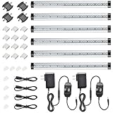 Yescom 90 LEDs Under Cabinet Lighting Kit Plug in 6000K Kitchen Counter Light 6 Pack