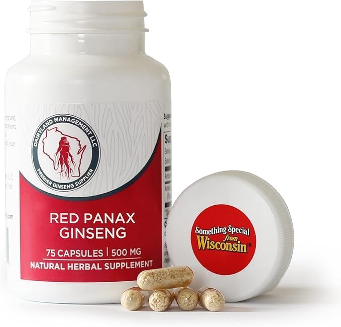 Dairyland Korean Red Panax Ginseng Capsules - 2000 mg Concentrated Potent Ground Ginseng Root Extract - No Fillers, Binders or Other Additives. (75 ct) - Image 5