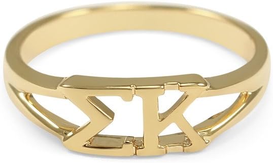 The Collegiate Standard Sigma Kappa 14k Gold Plated Sorority Ring with Greek Letters