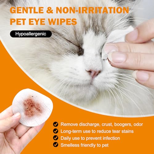 300Pcs Dog Eye Wipes, Biodegradable Tear Stain Remover for Dogs Eyes & Cats - Pet Eye Wipes Gently Remove Eye Debris, Discharge, Mucus Secretions, Crust - pre-soaked Safe & Easy Cleaning Wipes - Image 2