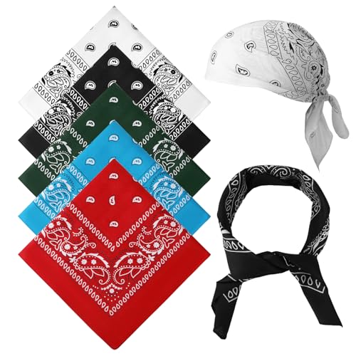 patinadrift 5 Stück Bandana Kopftuch Damen Herren - Paisley...