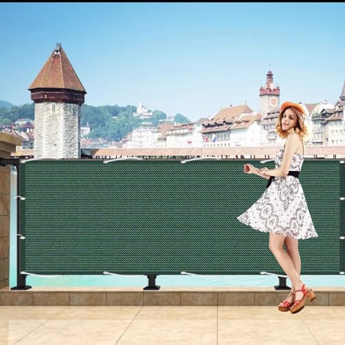 Ecran de Balcon Brise-Vue 130 x 510 cm Résistant Durable Vert