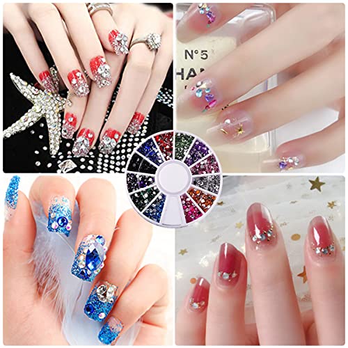 Biutee 10 Boxes Ab Crystal Rhinestones Set Nail Art Rhinestones Multi Shapes 3D Glass Crystal Rhinestones Flatback Nail Jewels Rhinestones Nail Gems And Charms For Nail Art Manicure Craft Decoration #TOP1