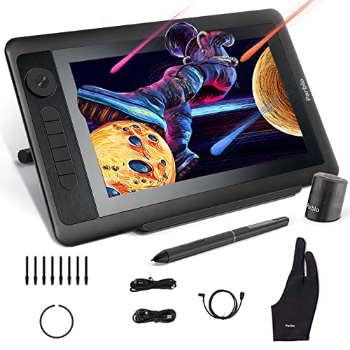 Parblo Graphic Drawing Monitor Coast12 Pro Drawing Tablet with Screen Drawing Monitor Pen Display with Stand Tilt Function Battery-Free Stylus 8192 Pressure Sensitive 6 Customizable Keys +1 Round Key 