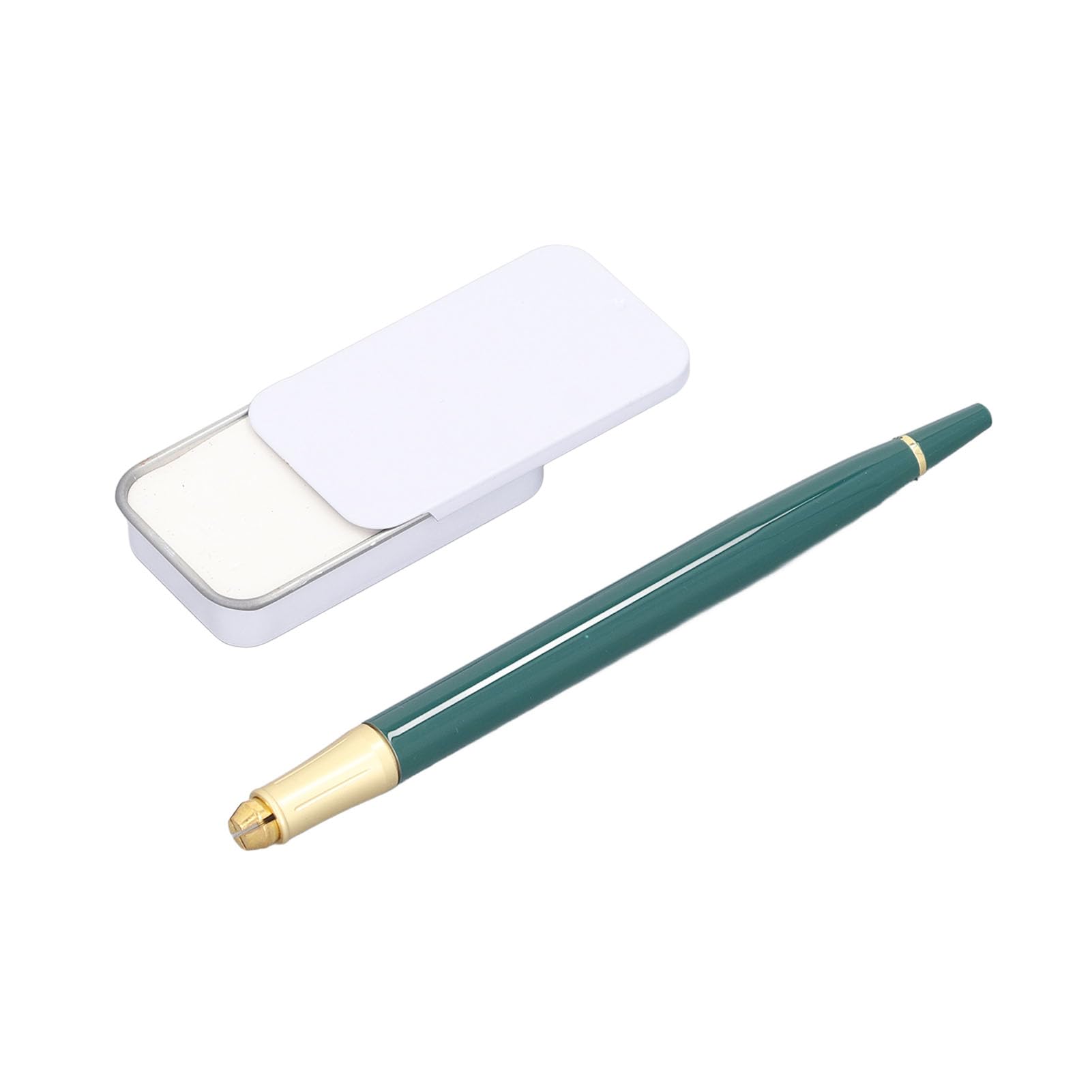Kit de Mapeo de Cejas con Pasta Blanca para Cejas, Lápiz Microblading Verde Oscuro, Pasta de Mapeo de Cejas, Lápiz de Cejas Manual Lavable