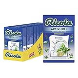 Ricola AKTIV-FREI Menthol, Schweizer Hustenbonbon, 10 x 50g Böxli, ohne Zucker, für ein freies Atemgefühl